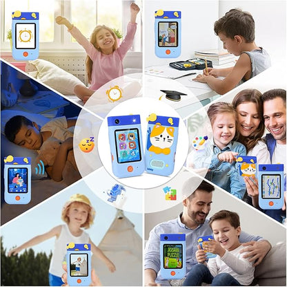 Camera digitala pentru copii 48MP, cu lentila rotativa la 180°, card de 32 GB, ecran LCD 2.8 inch, player MP3, echipata cu functii educationale in limba Engleza, jucarie tip telefon mobil pentru copii de la 3 la 8 ani