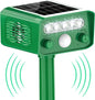 Dispozitiv cu ultrasunete anti-daunatori, cu panou solar, lumini LED, 5 moduri ajustabile, impotriva animalelor salbatice, anti rozatoare, caini, pisici, incarcare solara si USB, impermeabil IP65, verde