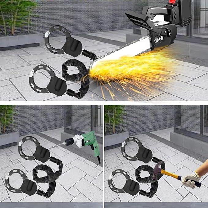 Antifurt tip catuse cu geanta de depozitare 4L, din otel calit, lungime de 91 cm, diametru 0, 6 cm, protectie din silicon, geanta cu carcasa rigida, montare rapida, lacat tip catuse pentru trotinete electrice, biciclete electrice, motociclete