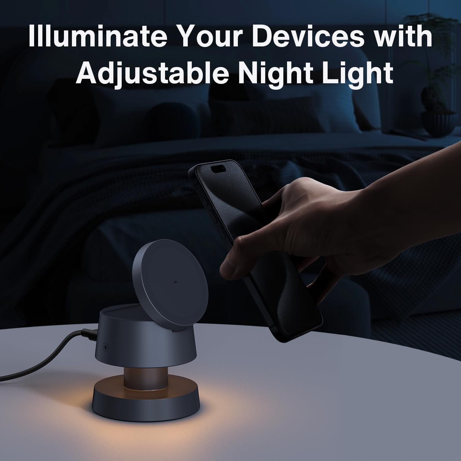 Incarcator wireless 4 in 1, statie de incarcare Magsafe 22.5 W cu lampa de veghe, incarcare rapida, unghi reglabil, pentru Apple iPhone, Iwatch, AirPods