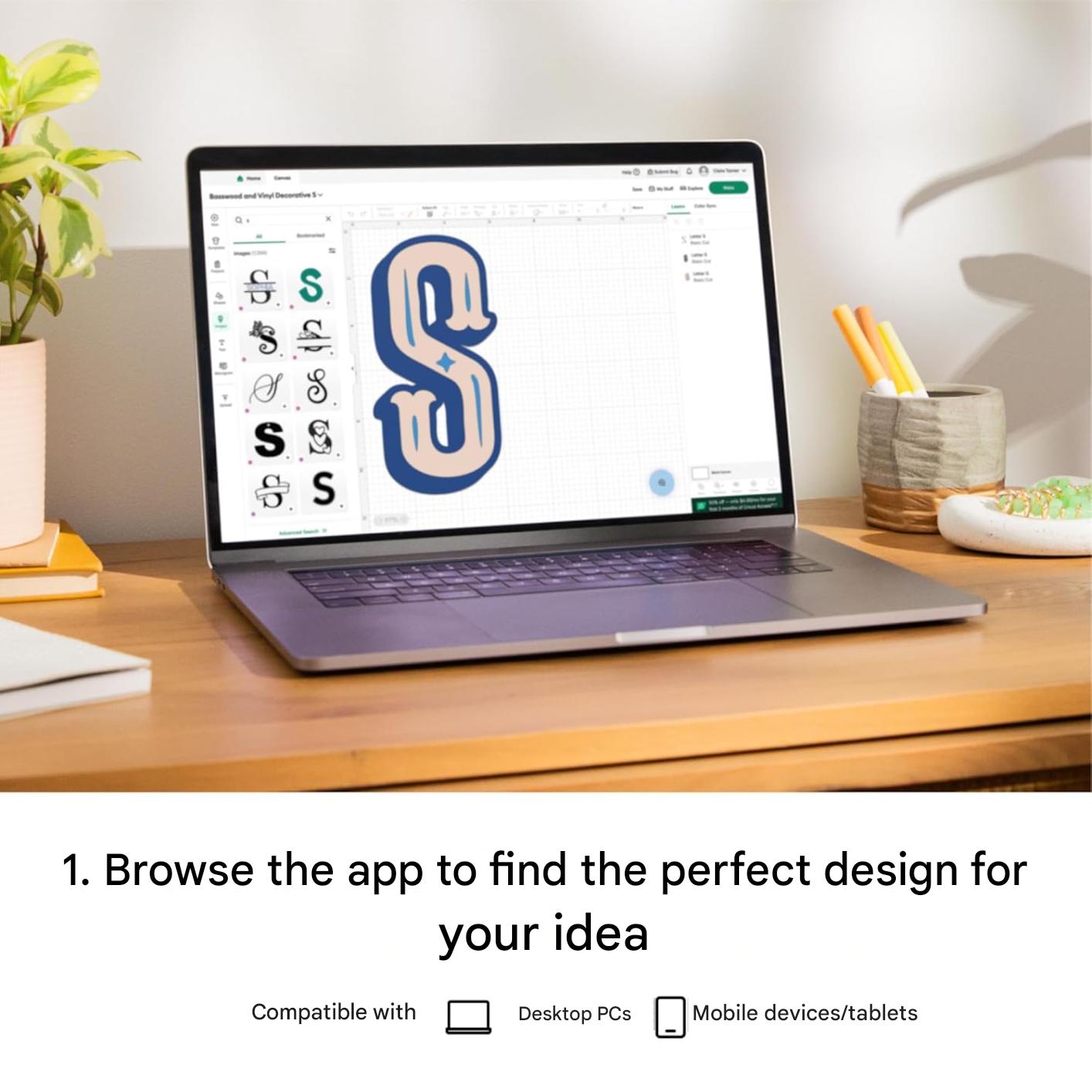 Cricut Maker 4, aparat inteligent pentru taiere, personalizare si proiecte creative, compatibil cu peste 300 de materiale, decupare, scriere, gravare si embosare, conectivitate Bluetooth, gri