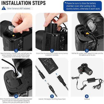 Baterie dummy EN-EL15 cu adaptor EP-5B, set alimentare continua compatibil cu Nikon Z5 Z6 Z7 Z6II Z7II D500 D610 D750 D780 D800 D810 D850 D7000 D7100 D72000 D7500