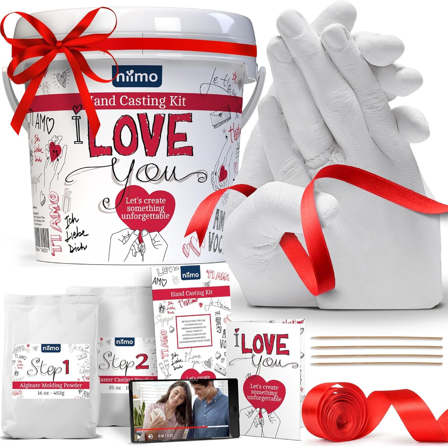 Kit mulaj maini 3D pentru cupluri, din ipsos, usor de utilizat, prietenos cu pielea, detaliat, set cadou pentru femei si barbati