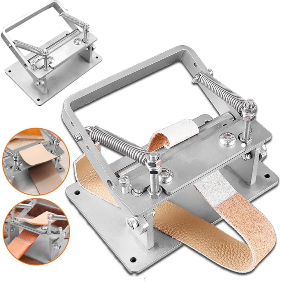 Masina de subtiat pielea, unealta de marochinarie din otel inoxidabil, despartitor manual precis de piele pentru incepatori, grosime ajustabila, latime max. 8 cm