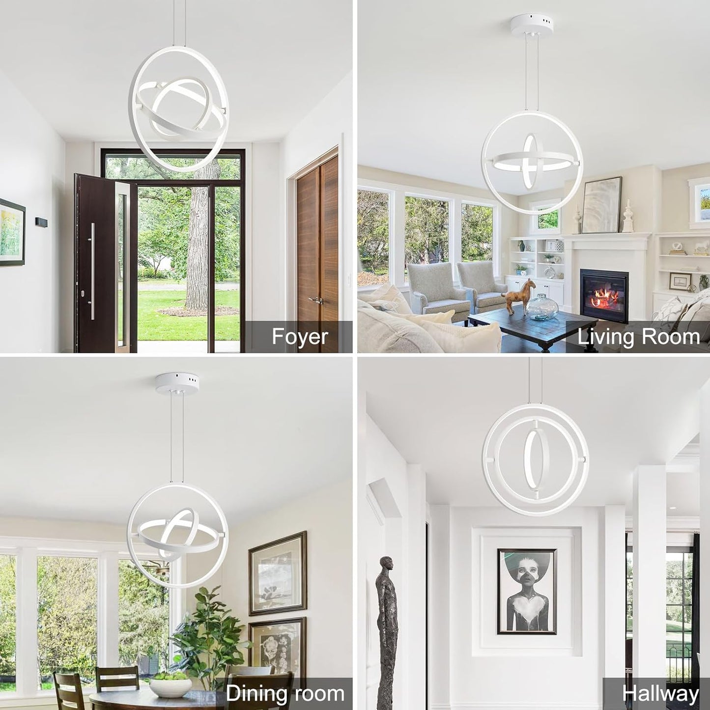 Lustra suspendata, lampa LED cu lungime reglabila si modificare forma, iluminare 360°, CRI 80+, pentru living, dormitor, bucatarie, hol