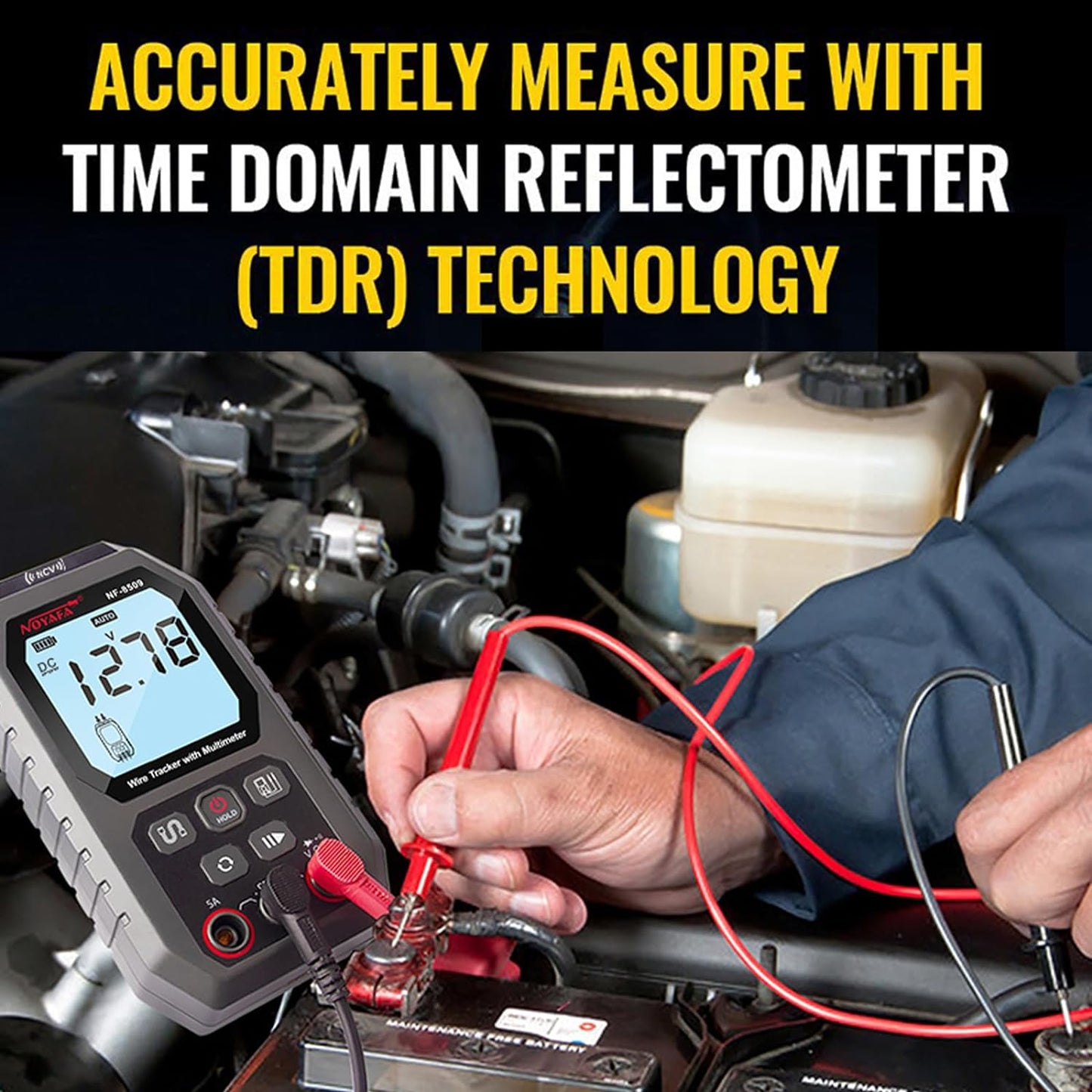 Tester cablu de retea si multimetru 2 in 1, cu PoE si NCV, Port Flash, test de lungime TDR, masurare tensiune AC/DC, curent AC/DC, rezistenta, continuitate, dioda, cu incarcare USB-C si display LCD