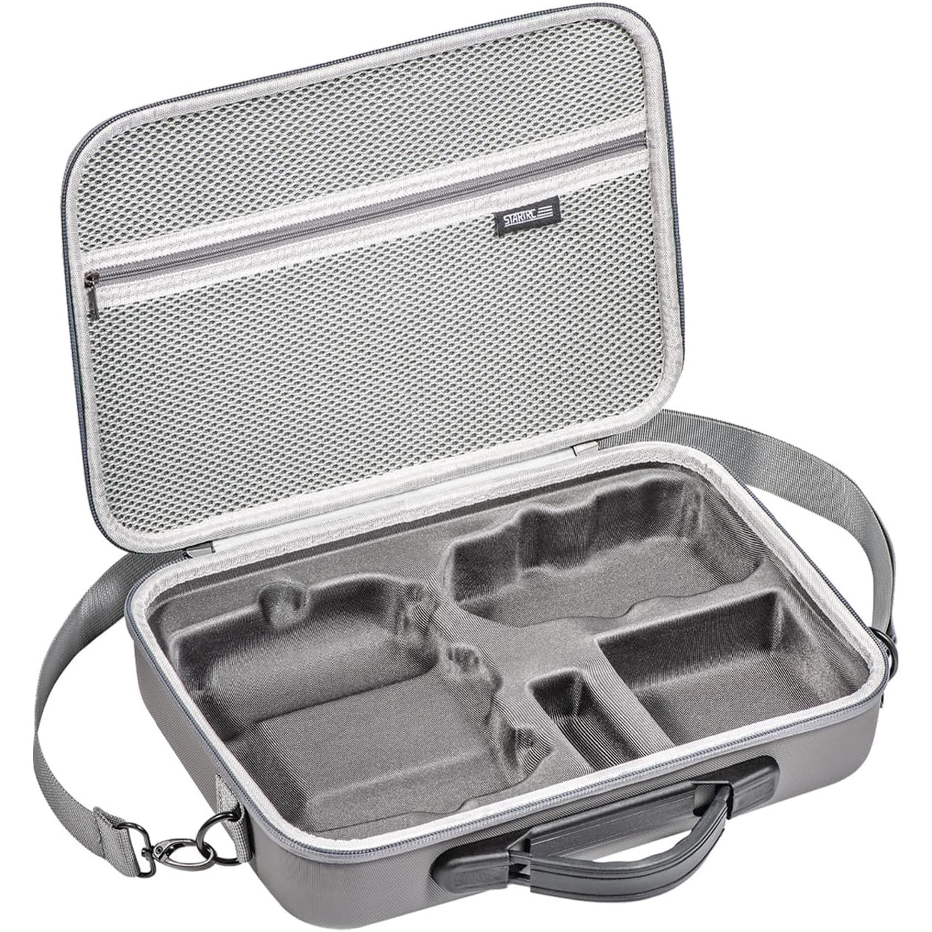 Husa de protectie drona DJI Mini 4 Pro si controler DJI RC 2, geanta de transport impermeabila, portabila 32 x 24 x 9 cm, rezistenta la socuri, cu maner si curea de umar, gri