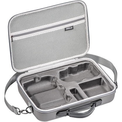 Husa de protectie drona DJI Mini 4 Pro si controler DJI RC 2, geanta de transport impermeabila, portabila 32 x 24 x 9 cm, rezistenta la socuri, cu maner si curea de umar, gri