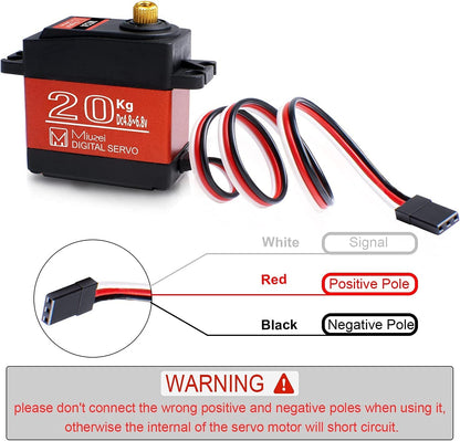 Servomotor RC 20 Kg, 4.8V - 6.8V, impermeabil, unghi operare 0°-270°, angrenaj metalic, pentru brat robot, barca RC, masina RC, model avion, model elicopter, cu cablu de 32 cm