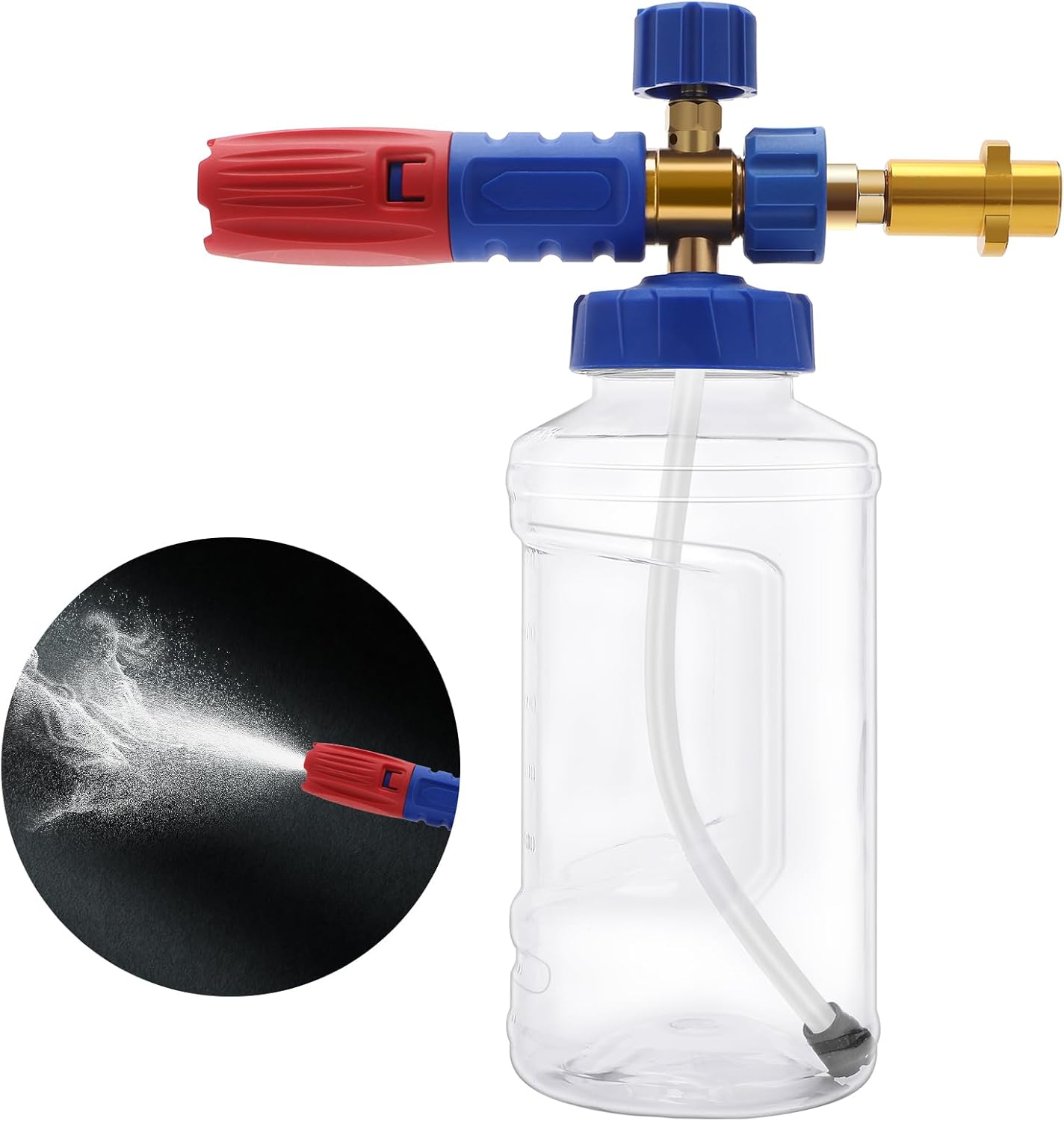 Lance spumare compatibila aparate Karcher, profesionala, duza reglabila, consistenta spuma ajustabila, capacitate de 1 litru, durabila, multifunctionala