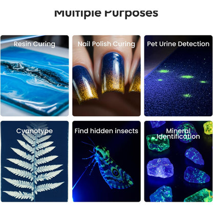 Lampa UV pliabila pentru rasina epoxidica, lumina UV LED reincarcabila, 320-395nm, portabila, inaltime si raza de actiune reglabila, multifunctionala, verde
