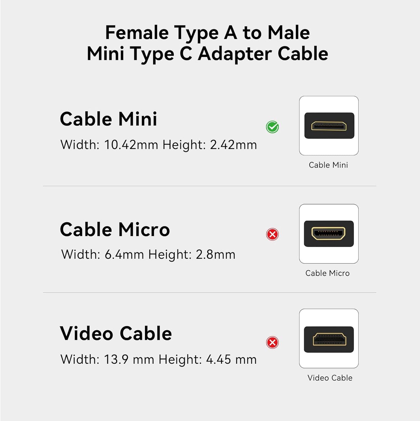 Adaptor de la cablu mini HDMI la HDMI mama, de la C la A, 4K, de 14 cm lungime, cu prindere si suruburi 1/4-20", pentru camere cu port mini HDMI precum Nikon Z6, Z7, D780, Canon EOS RP, 5D Mark IV