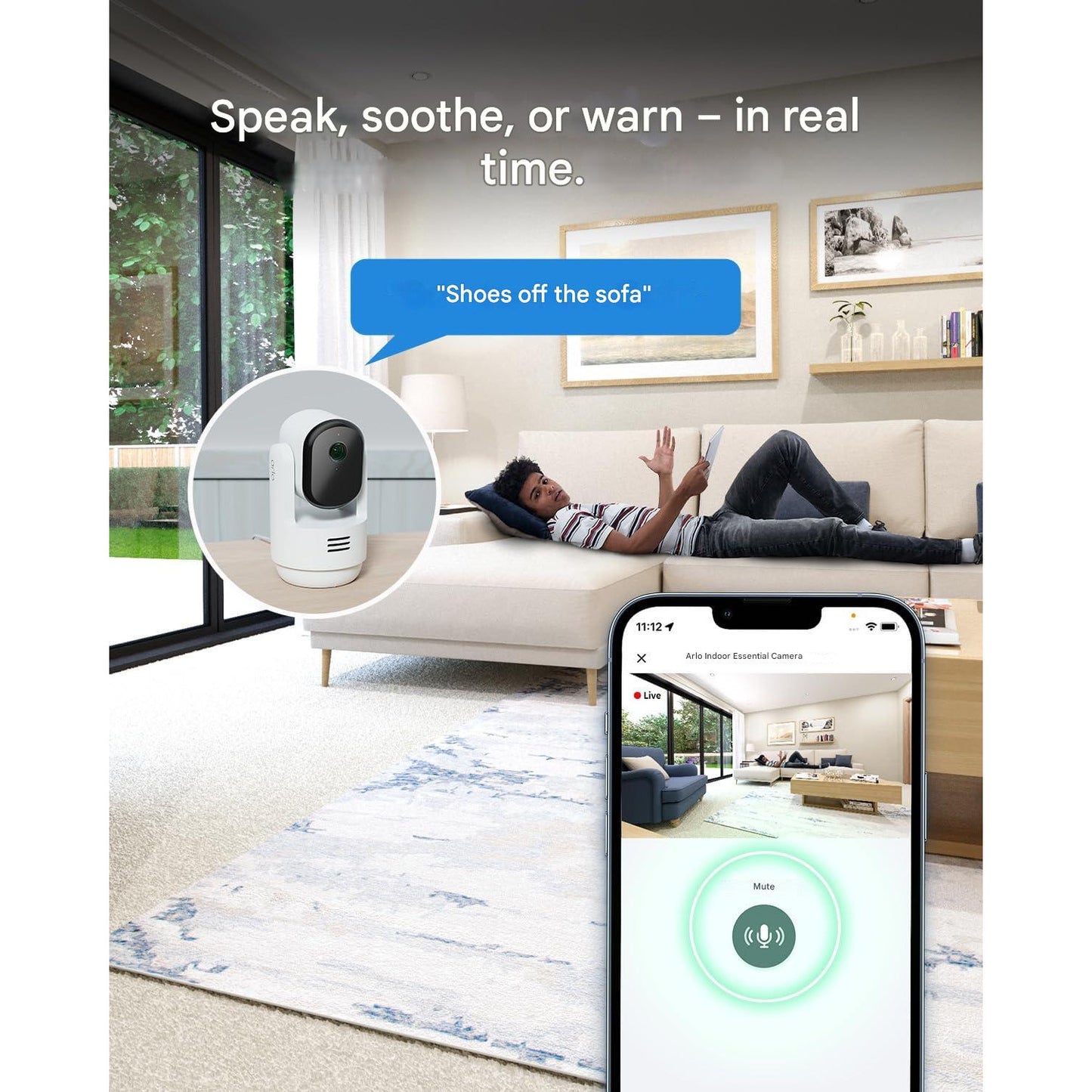Camera de supraveghere Arlo Indoor 3 HD PTZ, set 2 bucati, video 1080p, cu WiFi, vedere nocturna color, rotire 360º panoramica, inclinare si zoom, alarma, audio bidirectional, urmarire miscare inteligenta, mod confidentialitate