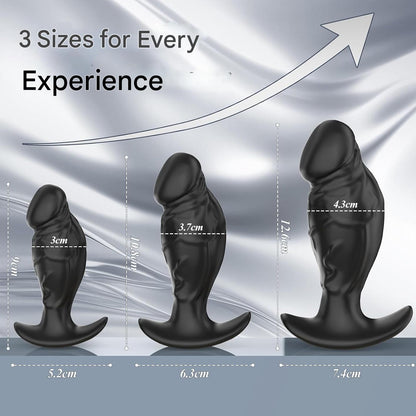Set de 3 dildo-uri in diferite marimi, realistice din silicon, cu vene, jucarie sexuala pentru cupluri, usor de curatat, permite stimularea precisa a punctelor de placere, negru