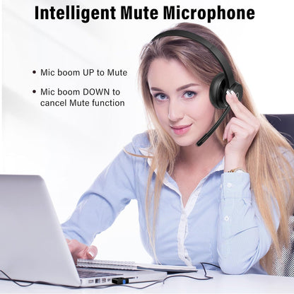 Casti Bluetooth SUNITEC V5.3 cu microfon pentru PC, ENC reducere zgomot 98%, dongle USB, statie de incarcare, conexiune multipunct, autonomie 16h, compatibile Zoom / Teams / Skype, negru