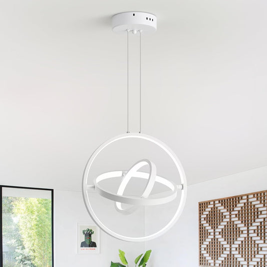 Lustra suspendata, lampa LED cu lungime reglabila si modificare forma, iluminare 360°, CRI 80+, pentru living, dormitor, bucatarie, hol
