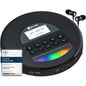 CD Player portabil KLIM Nomad Discman, Bluetooth, radio FM, MP3, cititor TF, baterie reincarcabila, casti Incluse, compatibil CD-R/CD-RW, AUX auto, negru