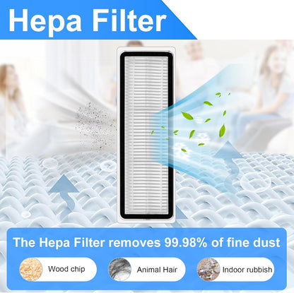 Set accesorii aspirator, compatibile cu Dreame L20 Ultra / X20 Pro, pentru aspirator robot, cu 1 perie principala, 4 perii laterale, 4 filtre si 2 saci de colectare
