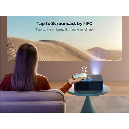 Videoproiector smart cu Android TV 11.0, WiFi 6, Bluetooth, 1000 ANSI, Dolby Audio, difuzoare JBL, 1080P Full HD, autofocus, corectie keystone automata 6D, compatibil Alexa si Screencast NFC, 17.000 lumeni