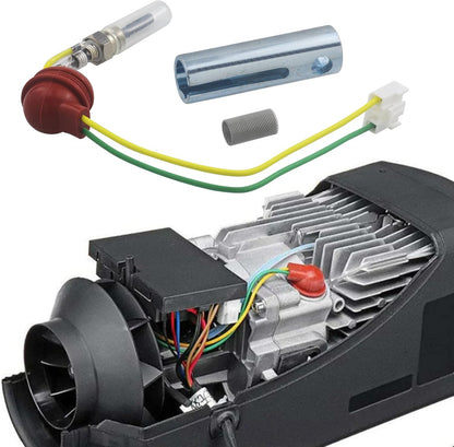 Set bujie incandescenta sirocou, pentru incalzitor diesel Webasto/Eberspacher 12V de 3 KW 5 KW 8 KW, cu garnituri, filtru si cheie