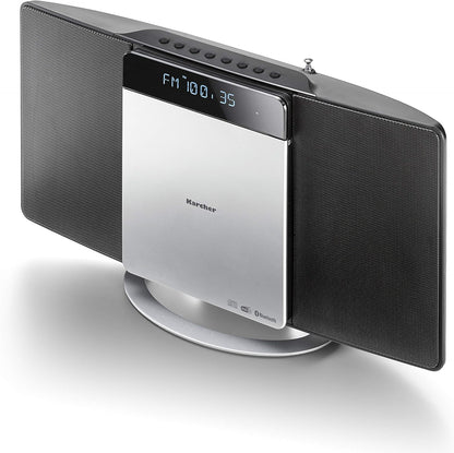 Sistem audio vertical cu CD Player, Karcher MC 6580D Compact, DAB+/FM, Bluetooth, USB si AUX-In, radio digital cu memorie posturi, afisaj LCD Dimbil, telecomanda inclusa, negru