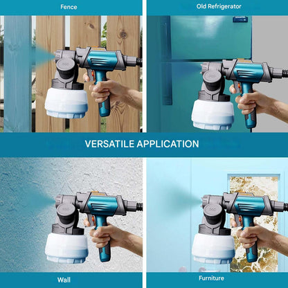 Pistol de vopsit 800 HVLP Tilswall Shark, capacitate 1300 ml, 4 duze, 3 moduri de pulverizare, 120 DIN, ideal pentru vopsit interior si exterior, pereti, mobilier – Albastru
