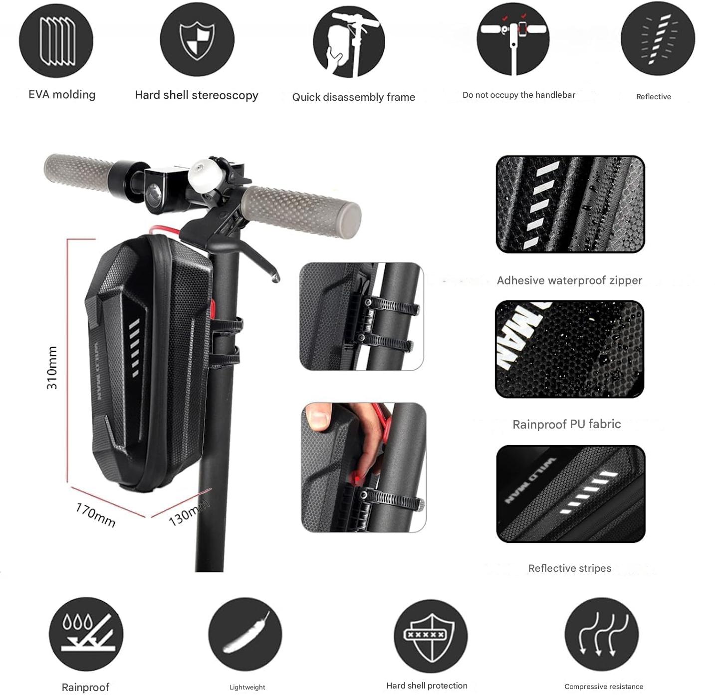Antifurt tip catuse cu geanta de depozitare 4L, din otel calit, lungime de 91 cm, diametru 0, 6 cm, protectie din silicon, geanta cu carcasa rigida, montare rapida, lacat tip catuse pentru trotinete electrice, biciclete electrice, motociclete
