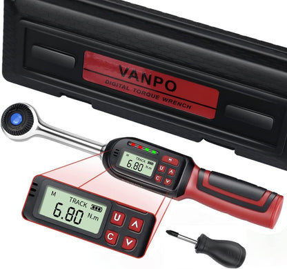 Cheie dinamometrica digitala 3/8 inch, cuplu 6, 8-135 Nm, cu display LCD, alerta sonora, cu cutie de depozitare, VP016