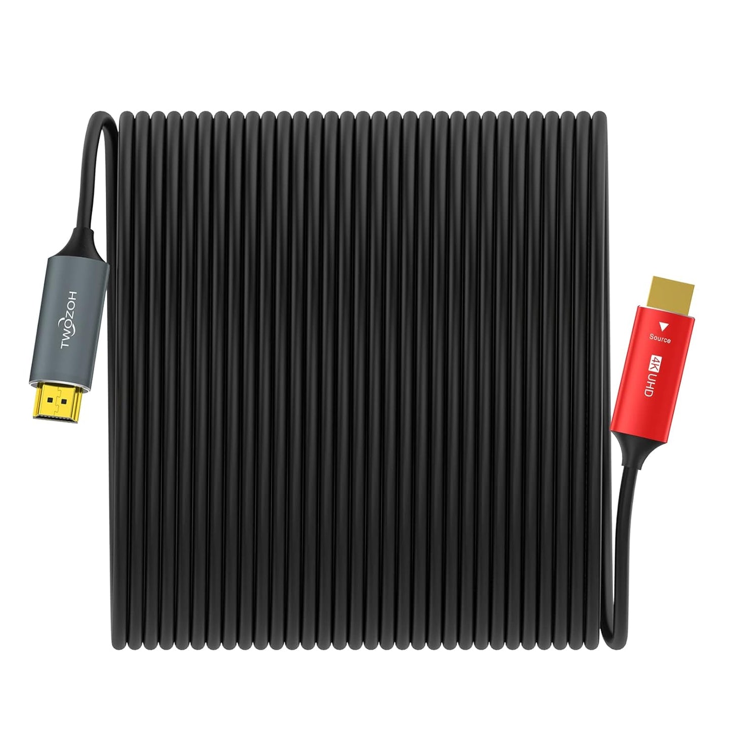 Cablu HDMI 2.0 de 50m, 4K/60Hz, 18Gbps, prin fibra optica, 3D UHD, Audio Return (ARC), 18Gbps, HDCP 2.2, unidirectional, conector placat cu aur, universal