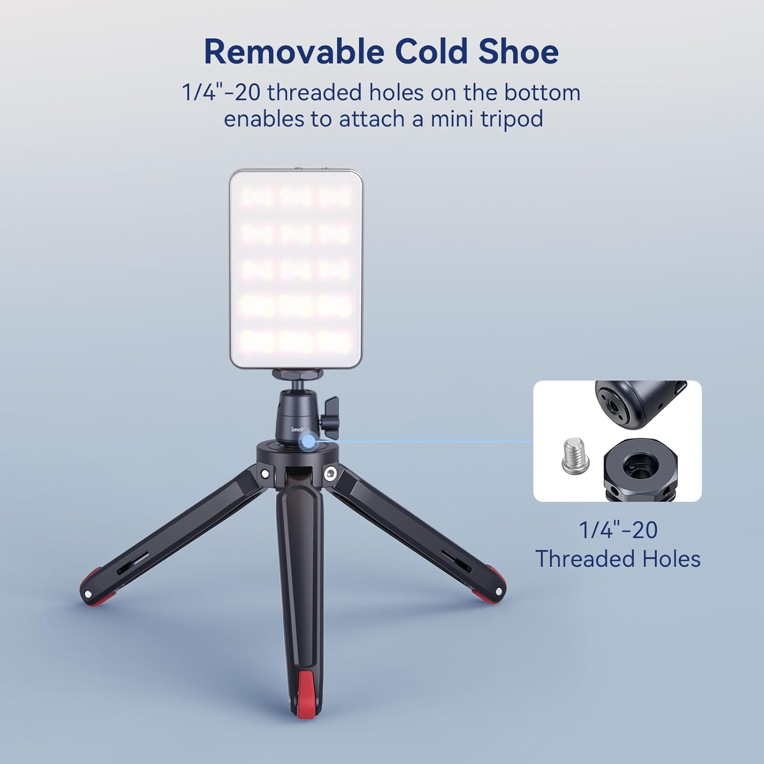 Set 2 adaptor cu cap tip bila cu surub de 1-4"-20 si suport patina cold shoe detasabil, din aluminiu, rotativ 360 de grade, pentru trepiede, monopiede, camere video
