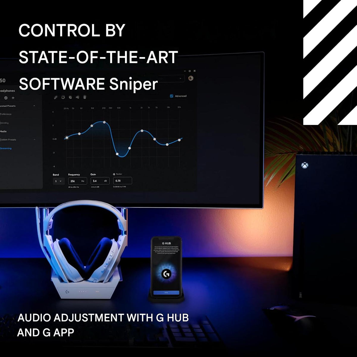 Casti gaming wireless Logitech G Astro A50 LIGHTSPEED Gen 5 cu statie de baza, PRO-G Graphene 40mm, comutare 3 platforme Xbox/PS5/PC/Mac/Switch, Bluetooth, microfon broadcast 48kHz, ANC, autonomie 24h, alb