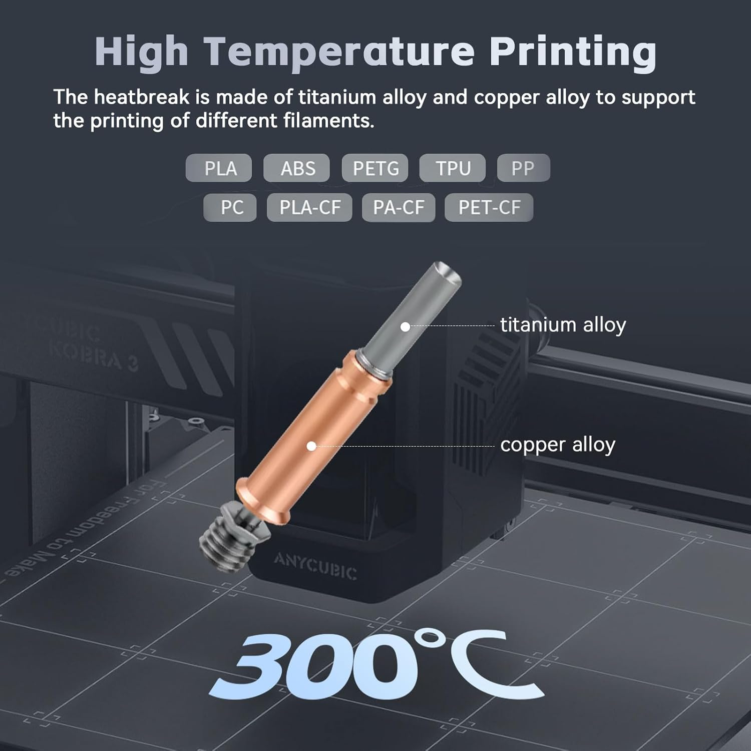 Cap de printare pentru imprimanta 3D Anycubic Kobra 3, hotend cu bloc incalzire si termistor ceramic 24V, husa din silicon, doar pentru cobra 3 si Kobra 3 Combo