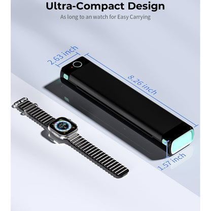 Imprimanta termica Bluetooth, imprimare pe hartie termica A4, portabila, acumulator 1200 mAh, printare fara tus, pentru tatuaje, business, calatorii, compatibil iOS, Android, PC, Laptop