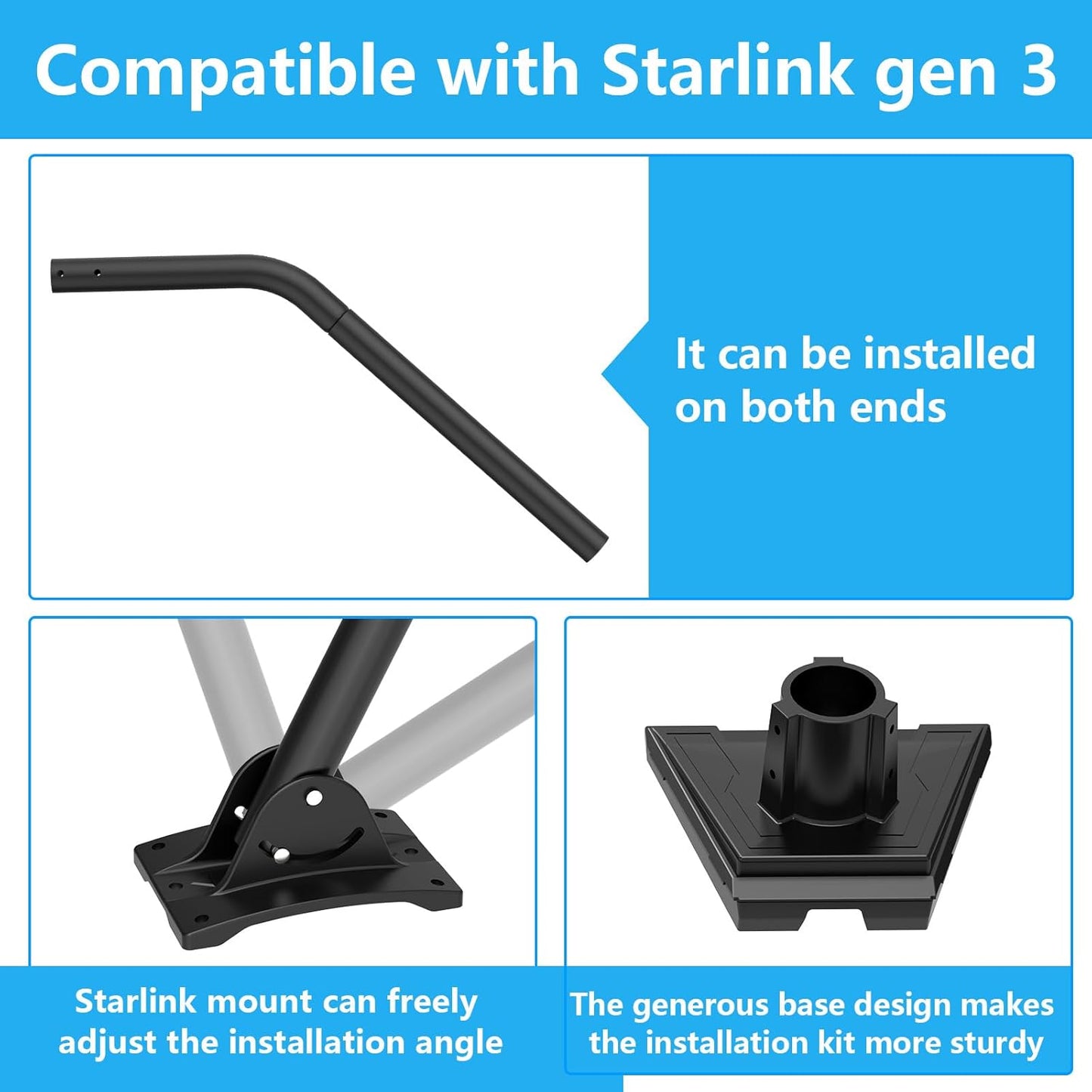 Montura pentru antena StarLink Gen 3, rotativ 360°, unghi inclinare 180°, stabil si durabil, din metal