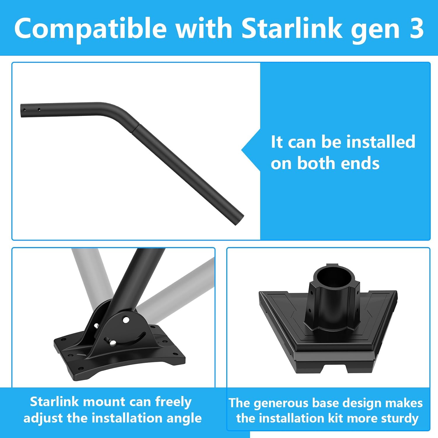 Montura pentru antena StarLink Gen 3, rotativ 360°, unghi inclinare 180°, stabil si durabil, din metal