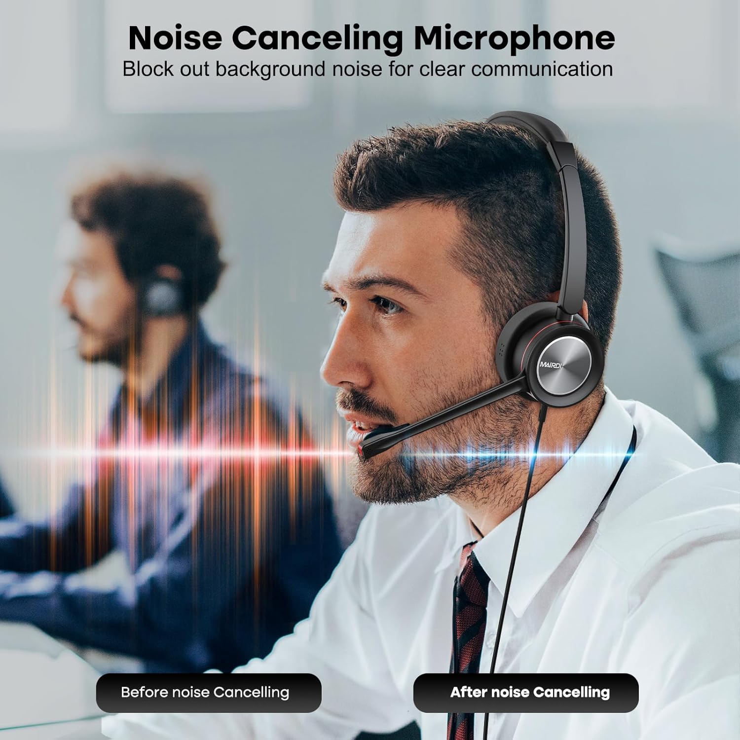 Casca call center cu microfon, functie anulare zgomot, USB, audio HD, cu control volum, buton mute si buton apelare, pentru computer, neagra