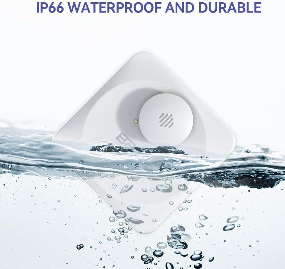 Senzor de inundatie, detector apa WiFi smart cu 3 senzori, alerta prin aplicatie si sonora cu volum pana la 100 dB, impermeabil IP66, universal