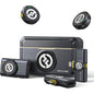 Set microfon lavaliera cu 2 microfoane mini si 3 receptoare, HiFi 48 kHz/24 bit, functie reducere zgomot, distanta transmisie 300 m, utilizare pana la 40 ore, pentru camera, iPhone, Android, PC