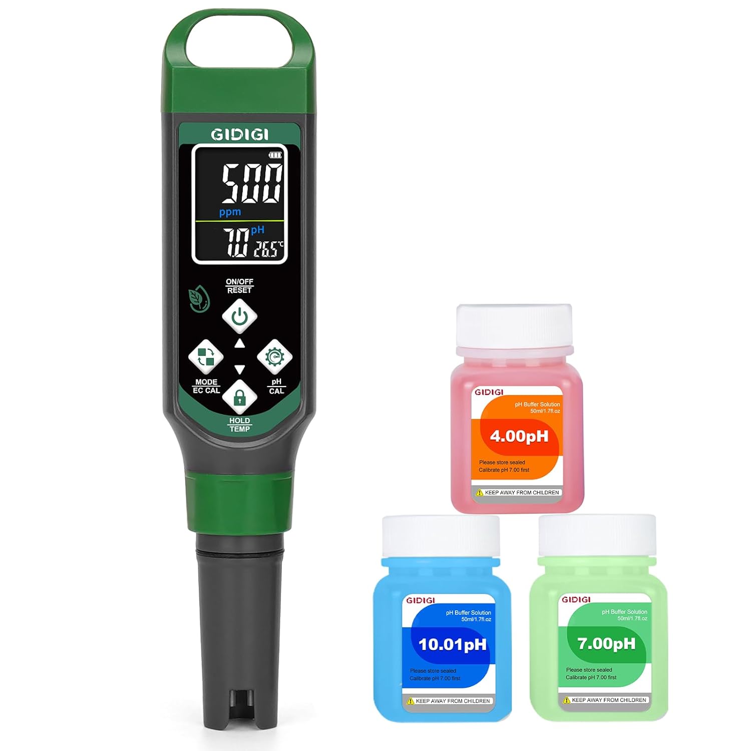 PH-metru digital profesional pentru calitatea apei 6-in-1 – pH-metru, TDS-metru, EC-metru si termometru, ecran color, precizie 0, 01 pH, ideal pentru hidroponie, piscine, acvarii, fantani si apa potabila