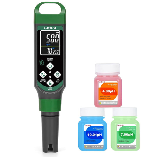 PH-metru digital profesional pentru calitatea apei 6-in-1 – pH-metru, TDS-metru, EC-metru si termometru, ecran color, precizie 0, 01 pH, ideal pentru hidroponie, piscine, acvarii, fantani si apa potabila