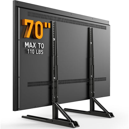 Suport TV de masa/birou, stand universal, diagonala 22-70 inch, pana la 50 kg, VESA de la 200 x 100 mm la 800 x 600 mm, picior TV cu inaltime reglabila si stabilitate ridicata