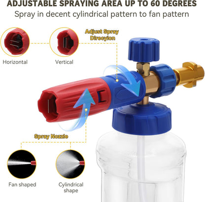 Lance spumare compatibila aparate Karcher, profesionala, duza reglabila, consistenta spuma ajustabila, capacitate de 1 litru, durabila, multifunctionala