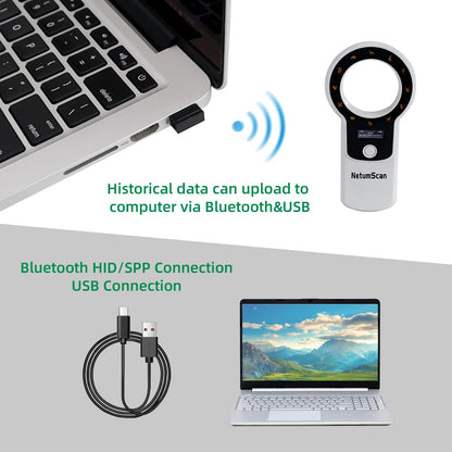 Cititor cipuri animale portabil, cu display OLED, reincarcabil, suporta tehnologie ISO 11784/11785 si ID64 RFID, stocare date, pentru caini, pisici si crotalii ureche