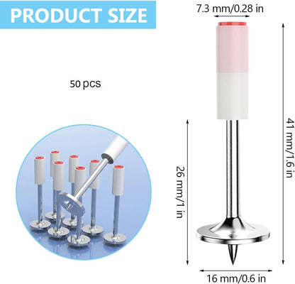 Set de 50 cuie rotunde, bolturi pentru pistol de cuie manual, de 7.3 mm, durabile, rezistente la rugina, pentru beton, lemn, caramida, tavane, pereti, pardoseli