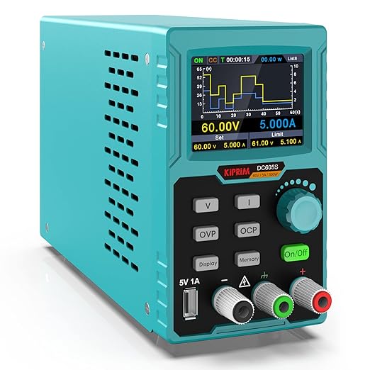 Sursa de alimentare de laborator 0-60 V, 0-5 A programabila, cu afisaj LED, interfata USB pentru control, ventilator racire, port incarcare 5V, functie protectie supracurent (OCP), protectie supratensiune (OVP), multifunctionala