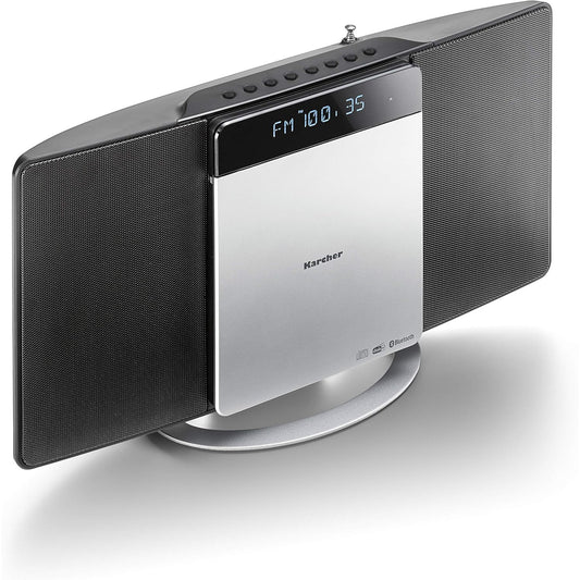 Sistem audio vertical cu CD Player, Karcher MC 6580D Compact, DAB+/FM, Bluetooth, USB si AUX-In, radio digital cu memorie posturi, afisaj LCD Dimbil, telecomanda inclusa, negru