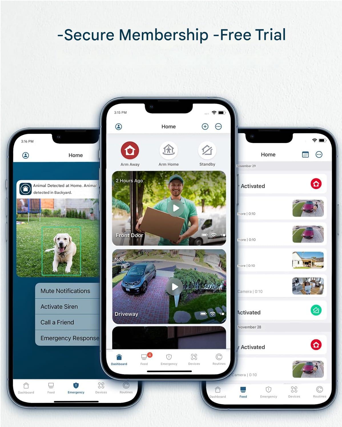 Camera De Securitate Exterioara Arlo Essential 2 Hd Alimentata Cu Baterie, Cu Wi-Fi, Wireless, Video 1080P, Vedere Nocturna Color, Lumina, Detector De Miscare, Sirena, Audio Bidirectional, Smart Home + Versiune De Proba A Planului Arlo Secure, Set De 2