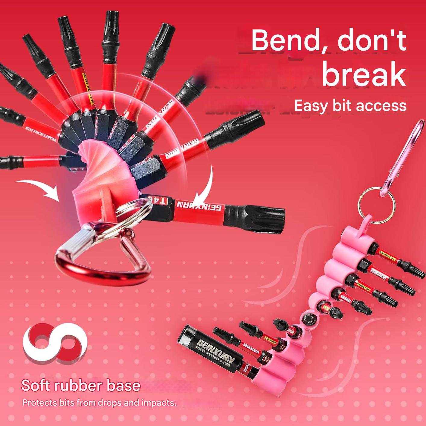 Set 50 biti surubelnita/bormasina – Otel S2 rezistent la impact, Torx, Hex, Phillips, Pozidriv, 50 mm, 1/4 inch, tija hexagonala magnetica, benzi moi colorate pentru depozitare