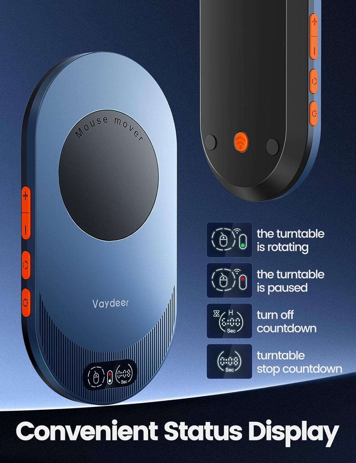 Mouse Air 3 Ultra cu control prin aplicatie, dispozitiv de miscare mouse ultra subtire cu functie de temporizator, afisaj LED, nedetectabil si silentios, simuleazasimuleaza miscarea cursorului