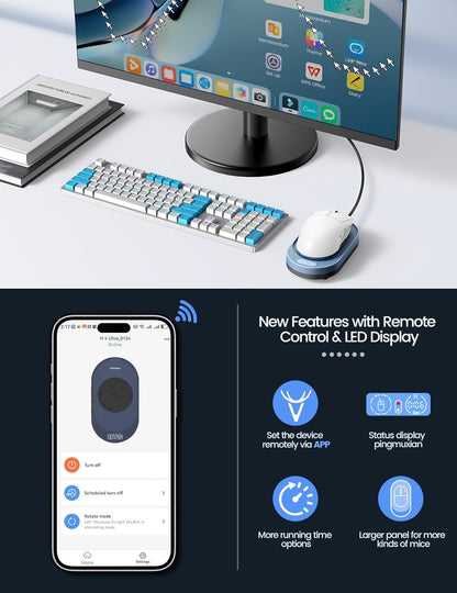 Mouse M4 Ultra cu control prin aplicatie, dispozitiv de miscare mouse, Plug and Play, afisaj LED, cu temporizator reglabil, nedetectabil, simuleaza miscarea cursorului